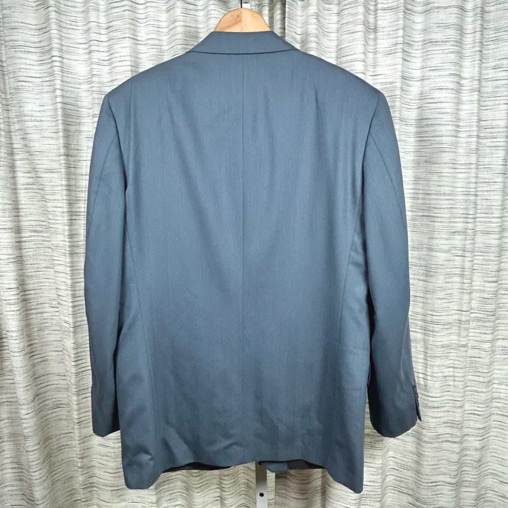Venezia Sport Coat Blue Mens Size 50 R 100% Virgin Wool Pinstripe Italy